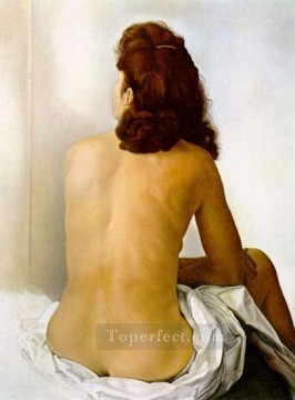 Desnudo Painting - Gala Desnuda De Atrás Mirándose en un Espejo Invisible Resumen